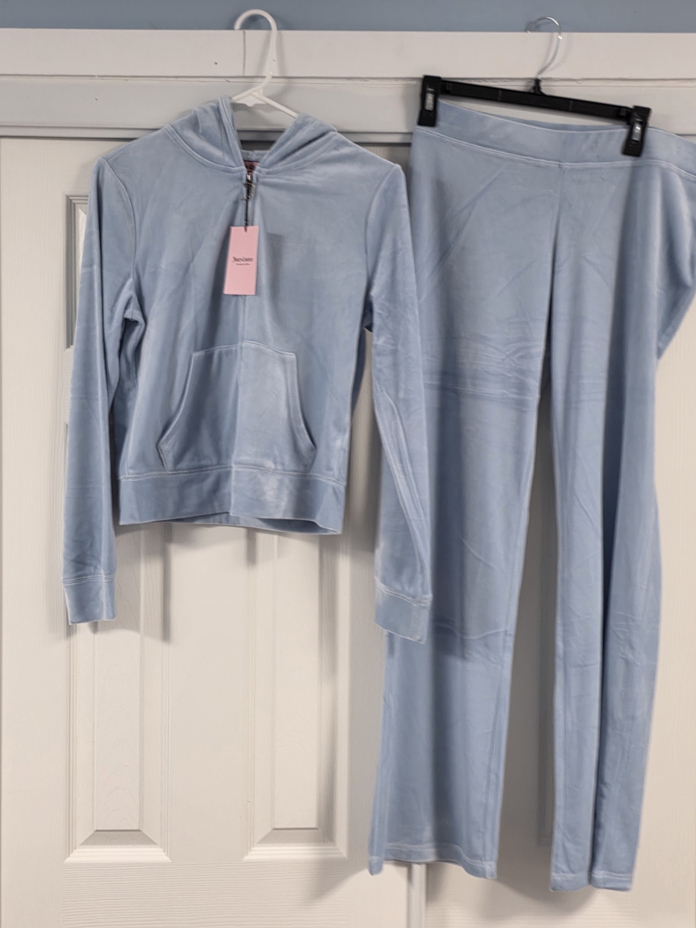 Juicy Couture Light Blue Velour Hoodie & Track Pants Set